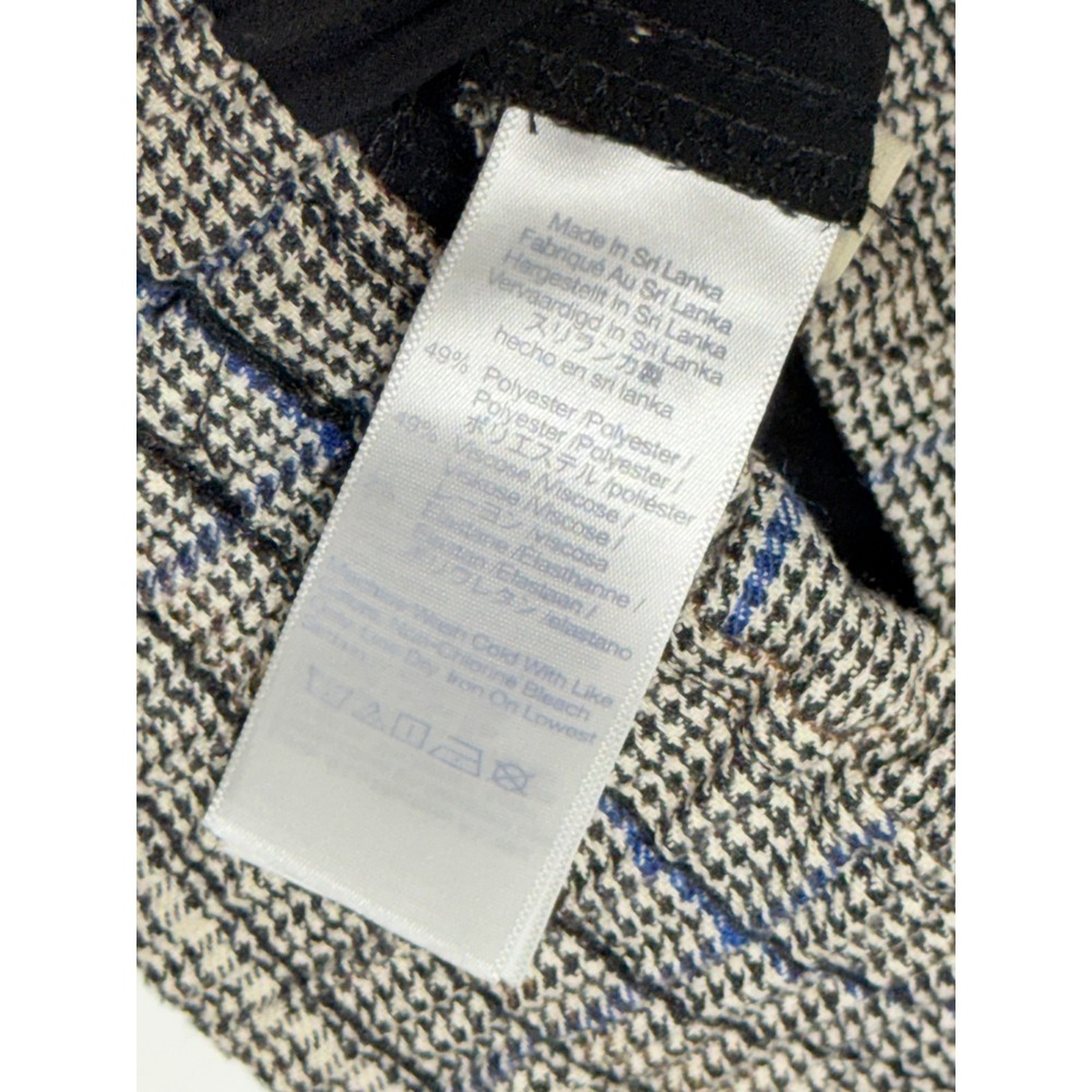 Madewell Glen Plaid Pull On Straight Leg‎ Pants Brown Blue Small Elastic Waist - Picture 4 of 5
